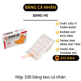 [GIÁ SỈ] Băng Cá Nhân - Hộp 100 Miếng Băng Keo Cá Nhân Siêu Mỏng, Thoáng Khí, Có 4 Loại 5228