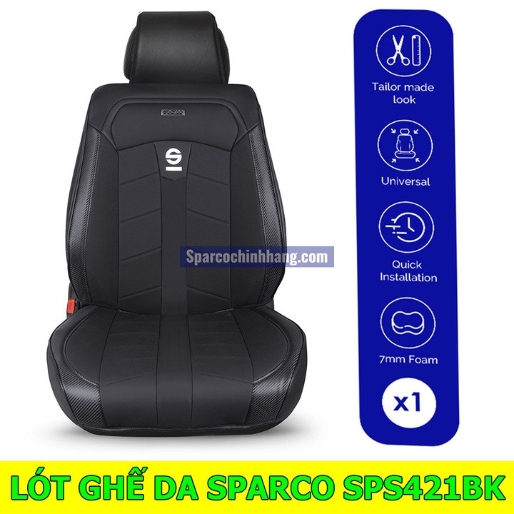 Áo lót ghế da cao cấp cho xe ô tô SPARCO SPS421BK