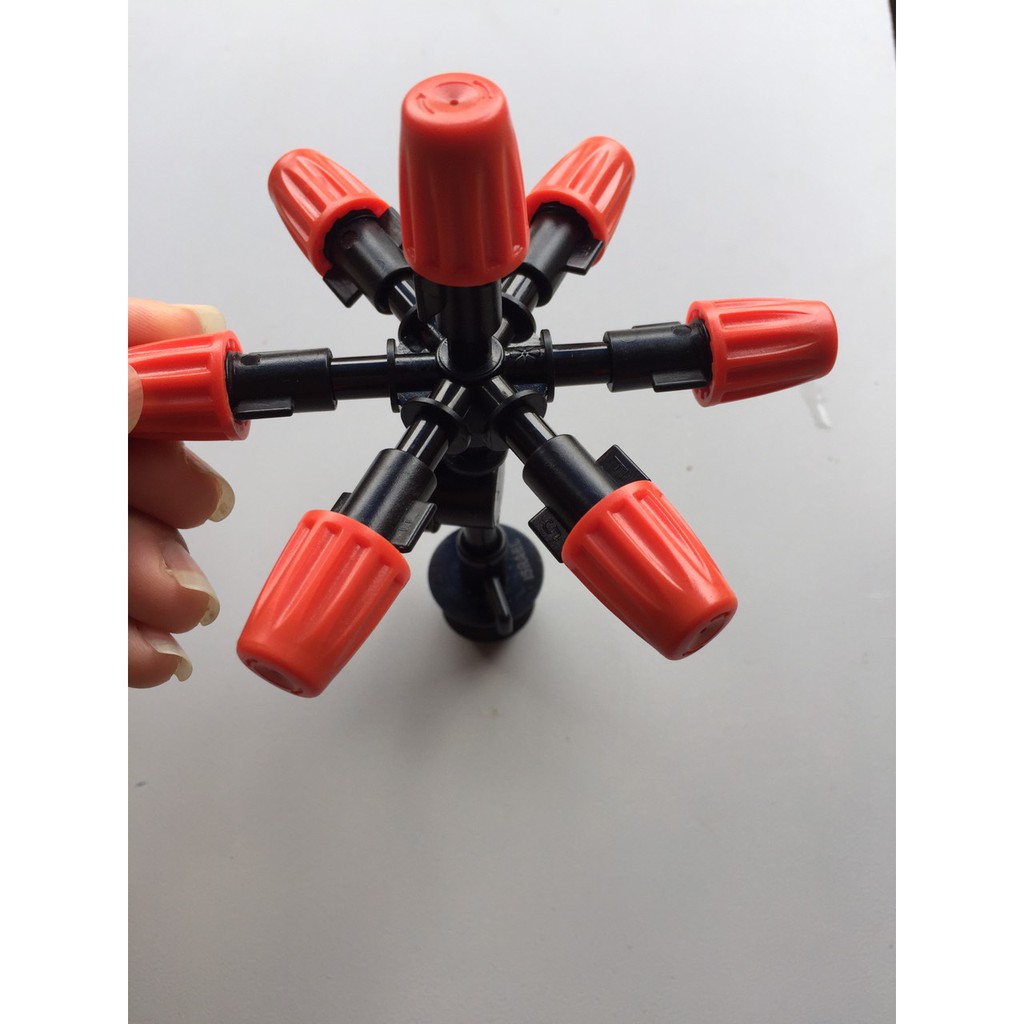 Béc tưới cây phun sương 7 đầu kết nối ren 21mm và bù áp