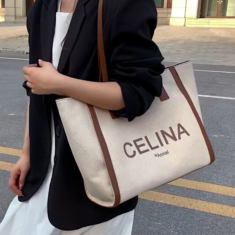 D19 Túi xách bản to khóa bấm 2 màu sắc đơn giản