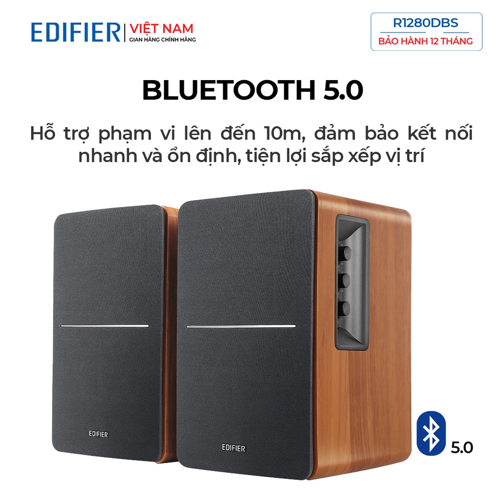 Loa bluetooth 5.0 Edifier R1280DBs - Công suất 42W Thiết kế tinh tế Cổng subout Điều khiển từ xa - Hàng chính hãng