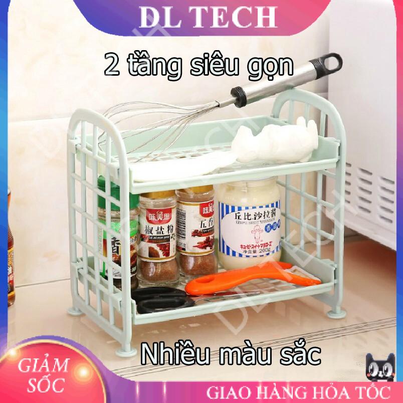 Kệ nhựa để đồ mini 2 tầng để đồ dùng học tập trang trí bàn học phong cách Hàn Quốc E050 DL TECH