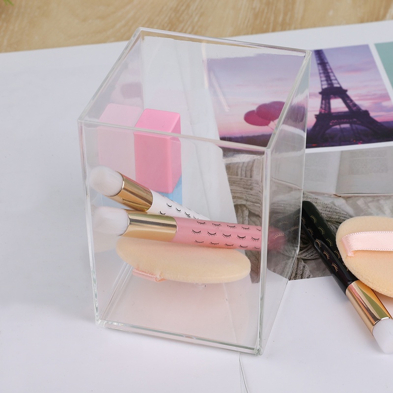 Hộp Đựng Cọ Trang Điểm Đa Năng Trong Suốt Đơn Giản Kích Thước 6.5*6.5*10cm