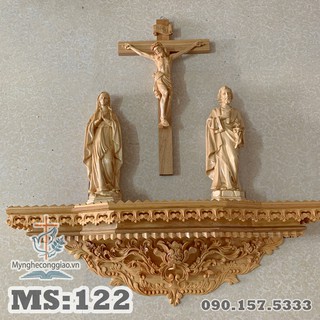 Bộ Kệ Gỗ Công Giáo Cao Cấp, Bàn Thờ Chúa Bằng Gỗ Đẹp Số 1 | website: myngheconggiao.vn