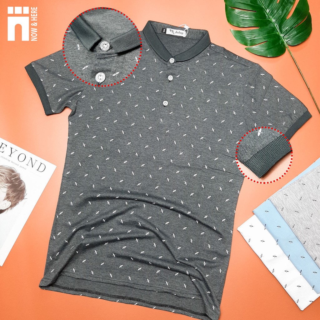 Áo thun nam tay ngắn cổ trụ, chất thun dày dặn, IN HỌA TIẾT - NH Shop | BigBuy360 - bigbuy360.vn