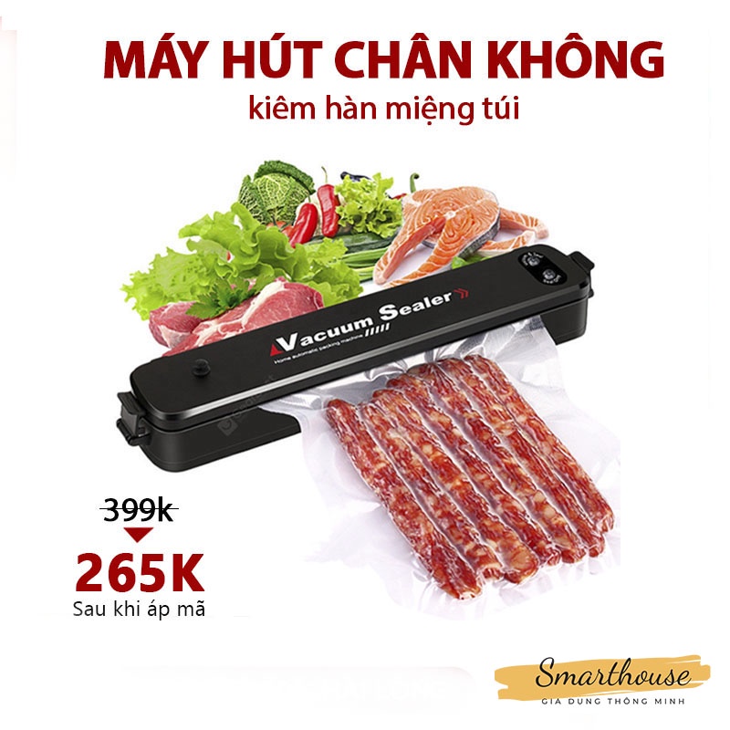 Máy hút chân không hàn miệng túi Vacuum sealer giúp thực phẩm luôn tươi ngon-Máy hút chân không thức ăn, đồ ăn thực phẩm