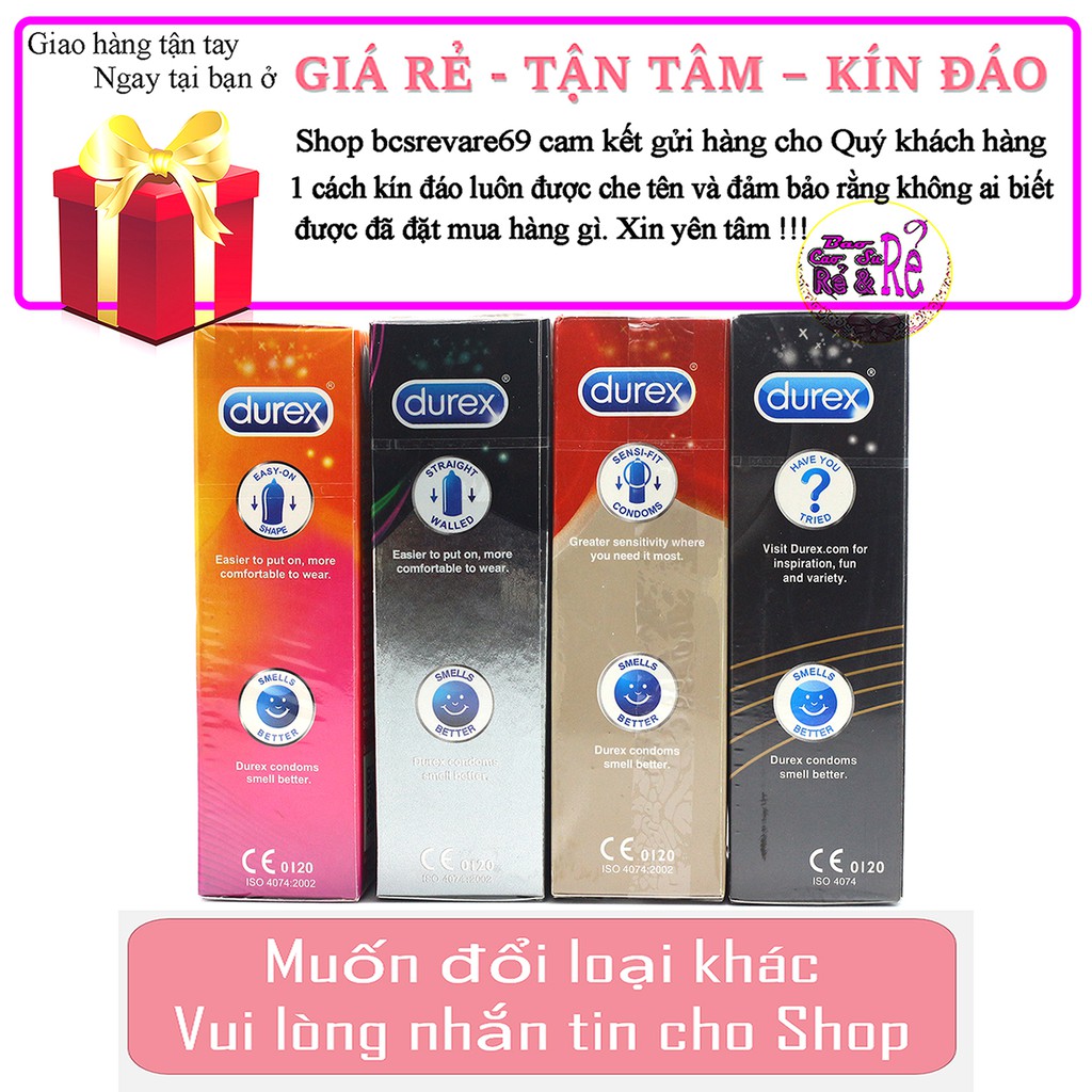 Combo 4 Hộp Bao Cao Su Durex 48 cái tùy chọn