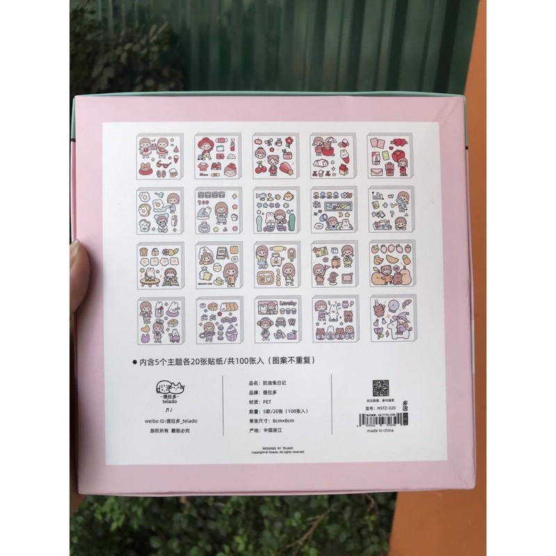 BỘ 1000 STICKER HÃNG TELADO CÔ GÁI HỘP ĐỰNG SIÊU XINH