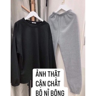 set nỉ ulzzang trơn basic