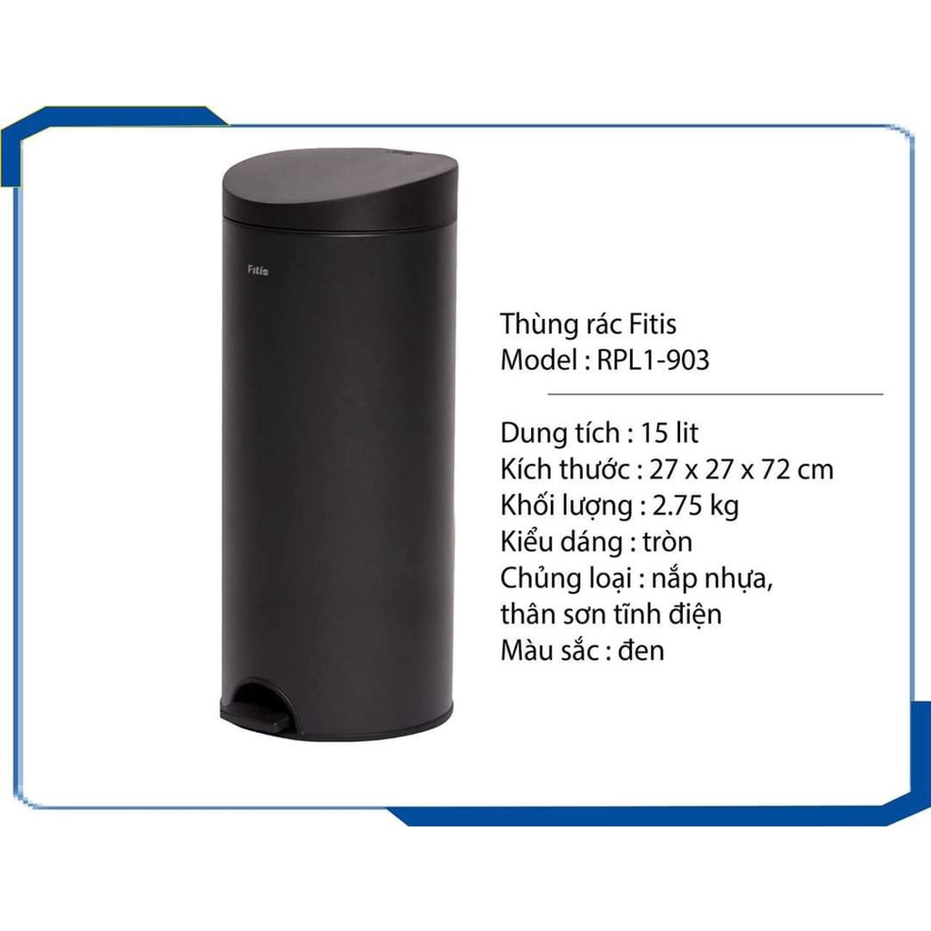 THÙNG RÁC INOX FITIS CAO CẤP–LỚN 22 LÍT