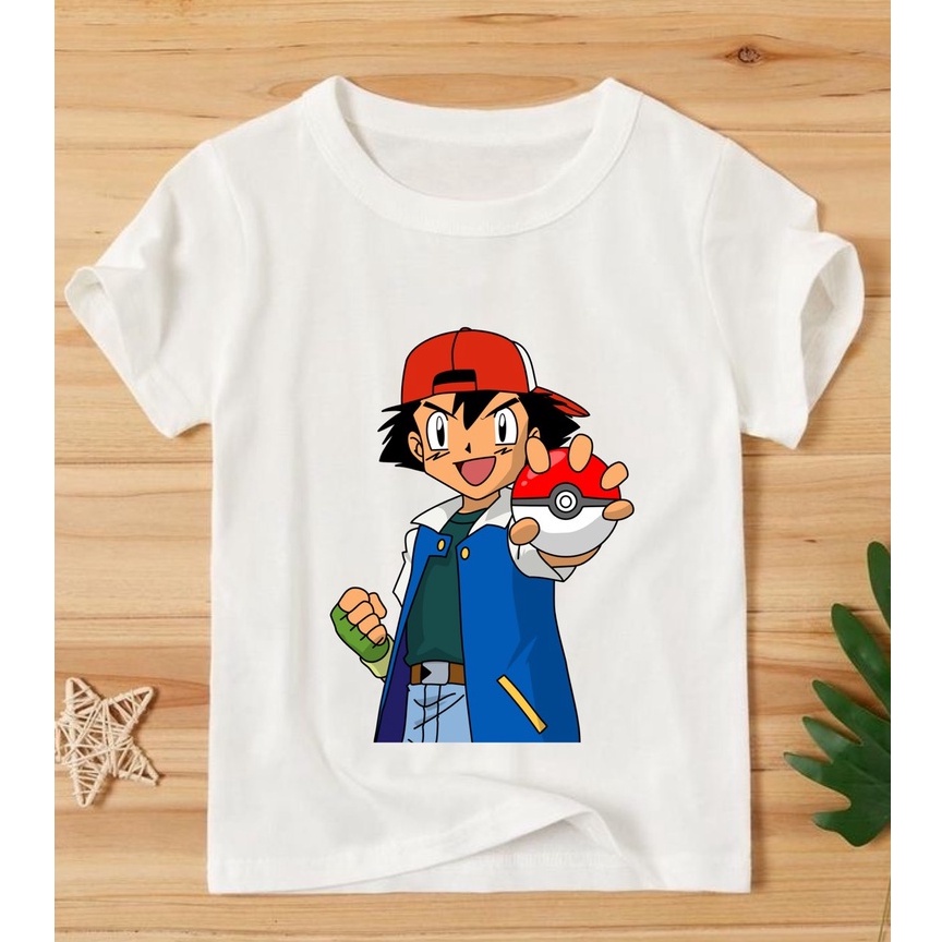 áo phông bé trai in hình pokemon pikachu dễ thương coton co giản thoải mái
