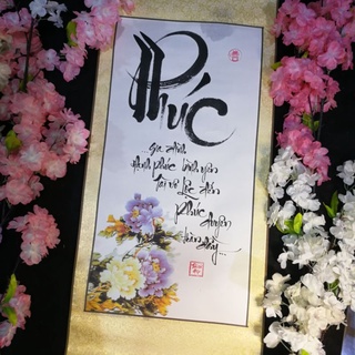 Tranh thư pháp 35cm siêu đẹp