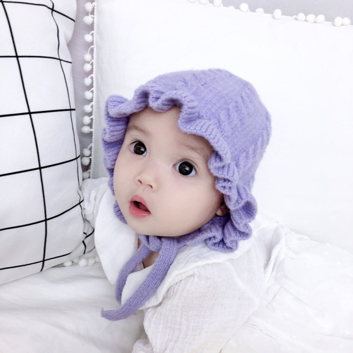 Mũ Len Tai Bèo Cho Bé Co Dây Buộc Nhiều Màu 6-36 Tháng M18 .
