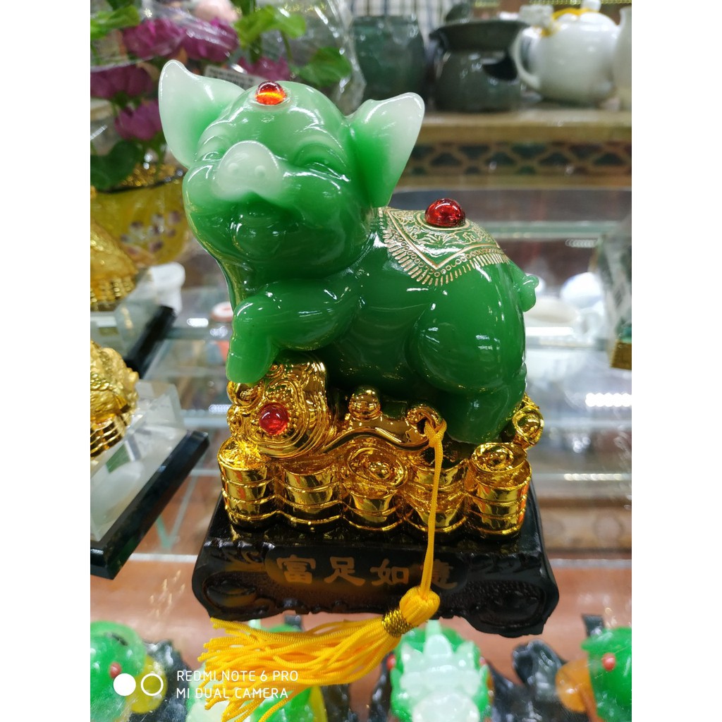 Heo chiêu tài lộc đế gỗ