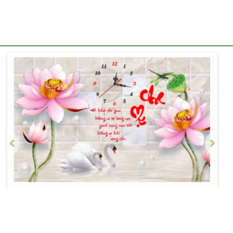 Tranh đính đá Đồng Hồ Cha Mẹ lg1630 (75x50) chưa đính