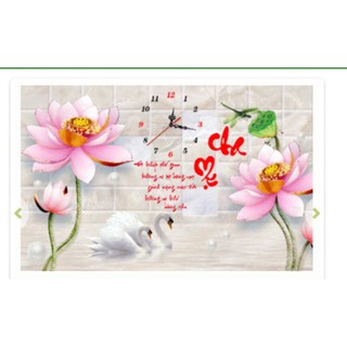 Tranh đính đá Đồng Hồ Cha Mẹ lg1630 (75x50) chưa đính