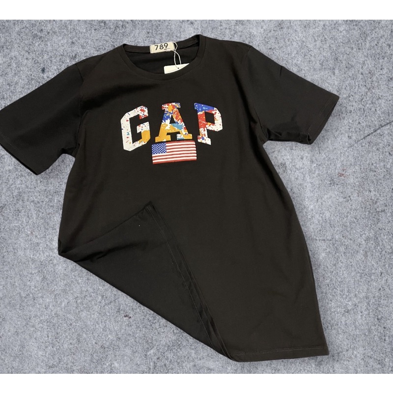 Áo Thun Nam Nữ GAP Đen  AD05, Hàng Xuất Bao Xịn Mịn