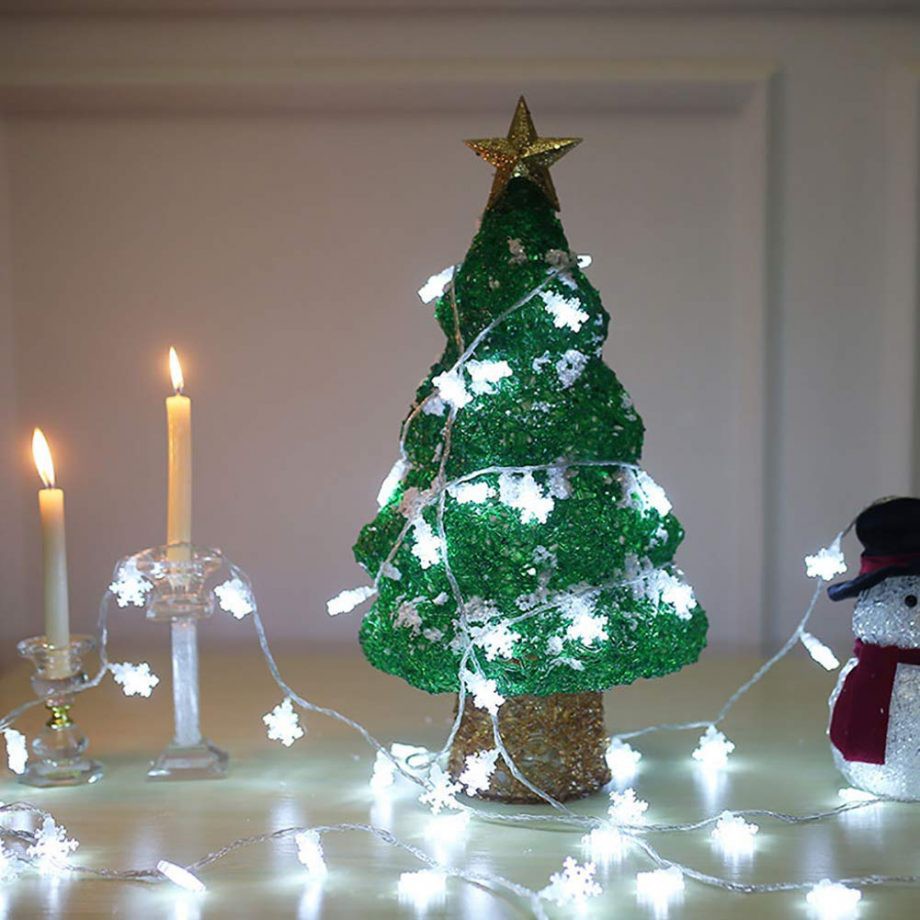 (XÀI ĐIỆN) DÀI 5M 28 BÓNG ĐÈN LED BÔNG TUYẾT TRANG TRÍ TIỆC NOEL LỄ TẾT- LED Christmas Snowflake String Lights