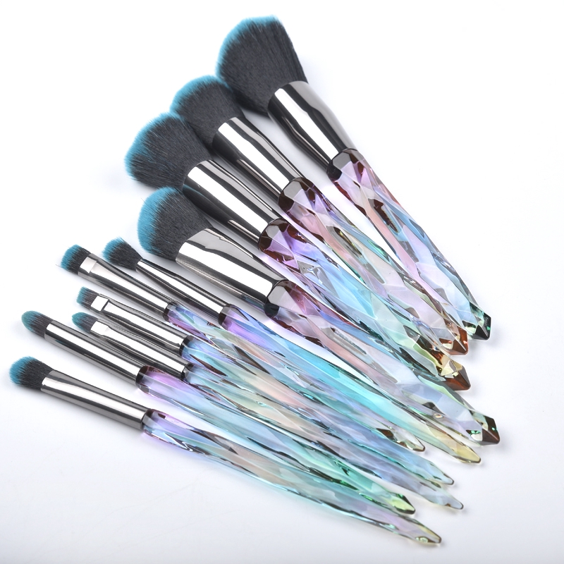 10 Pcs New Fashion Diamond Makeup Brushes Set,Professional Foundation Eyeshadow Concealer Tool Kit