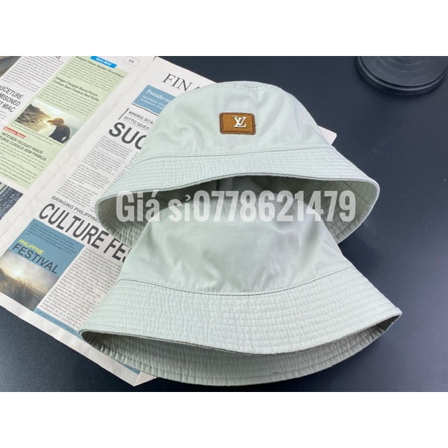 mũ cụp bucket - nón bo hàn quốc 2 mặt 2 mạc da nâu nhỏ Lv phong cách nữ - thời trang trend