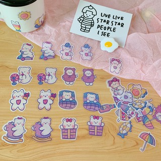 Nhãn Dán Gấu Cute, Sticker Gấu Hot Trend2020