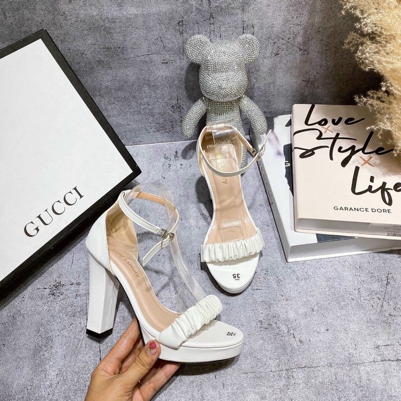 Bán Sỉ- Sandal nữ cao gót 12p đế đúp gót vuông hàng VNXK siêu đẹp