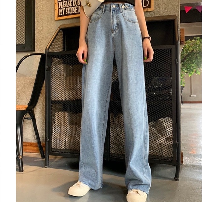 [Order] Quần jeans Nữ ống suông cạp cao Ulzzang 6sstore