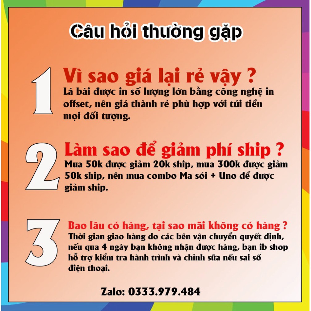 COMBO MA SÓI ULTIMATE DELUXE + 1 BỘ UNO bản dày - GIÁ RẺ TIỆN LỢI S020