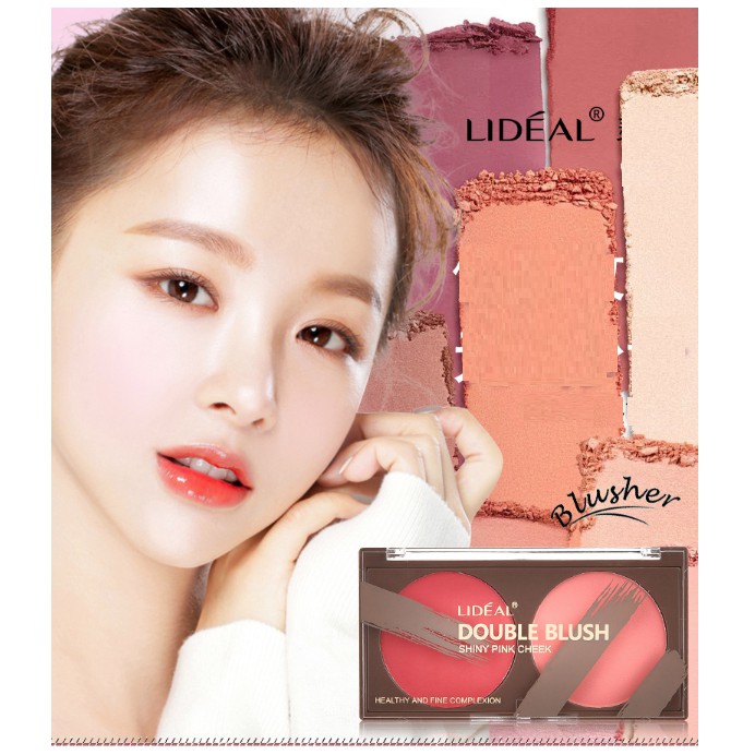 Phấn Má 2 Ô Ngọc Trai Lideal Double Blush