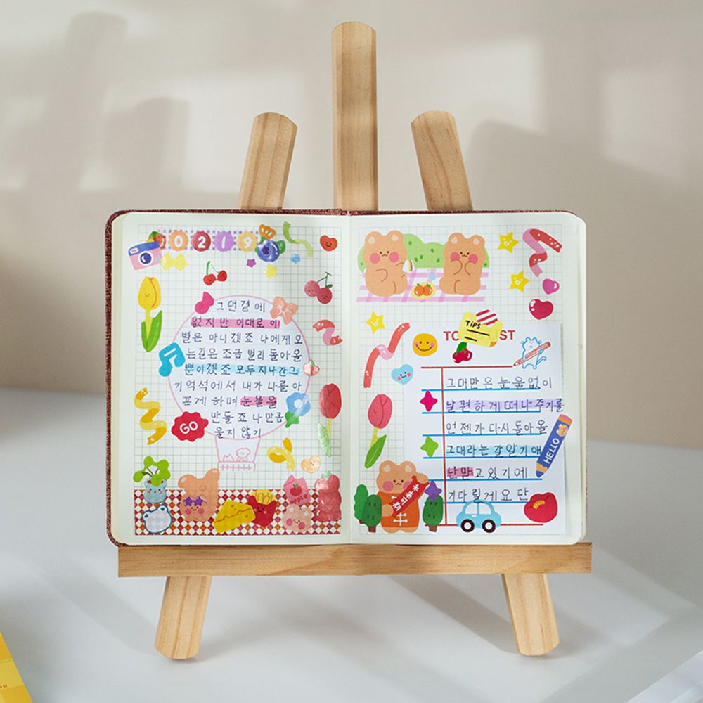 Sổ 50 tờ nhãn dán hình thú hoạt hình dễ thương dùng trang trí sổ tay DIY