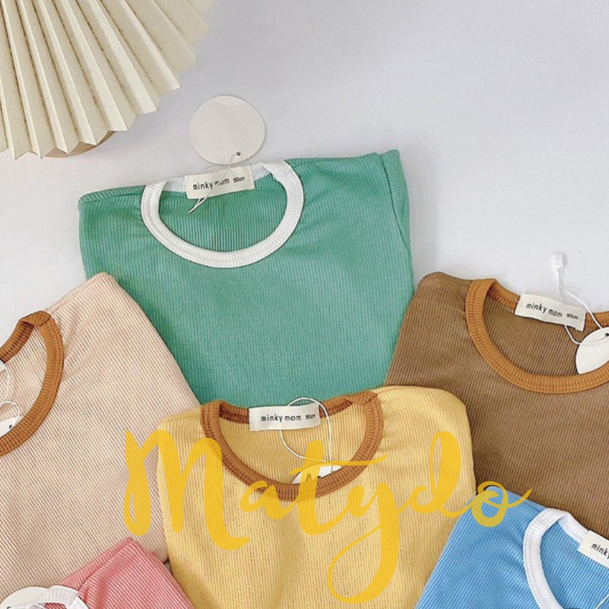 Bộ quần áo bé trai bé gái cộc tay cotton tăm mềm mịn thấm hút mồ hôi cho trẻ 7-17kg