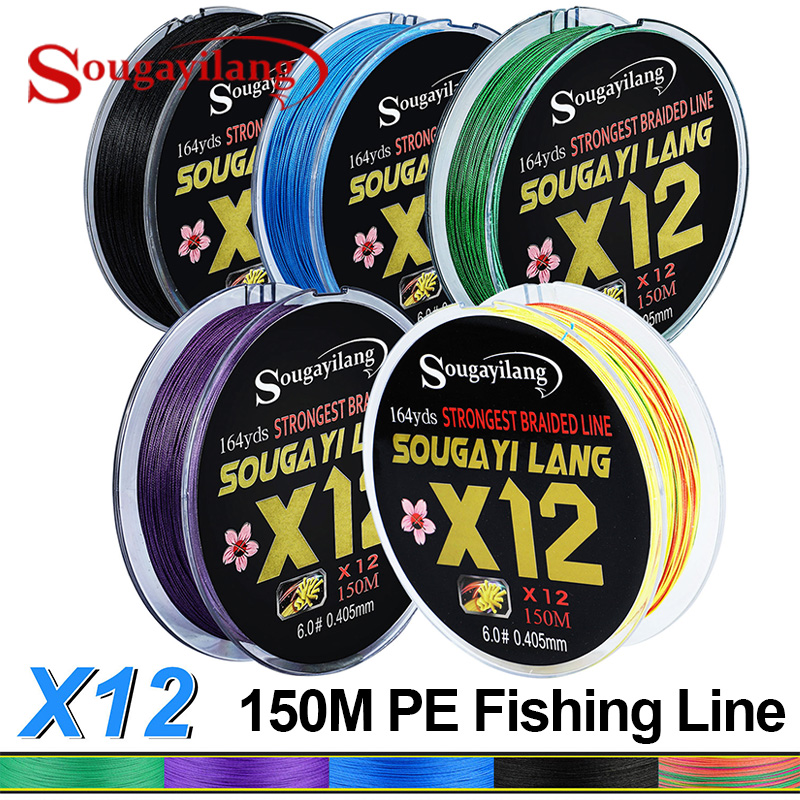 Sougayilang Cuộn Dây Câu Cá Bện 12 Sợi pe 20-103lb 0.6-6.0 Dài 150m