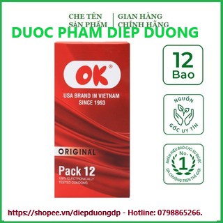 Bao Cao Su Ok Original Hộp 12 Cái Không Mùi - Giá Rẻ.