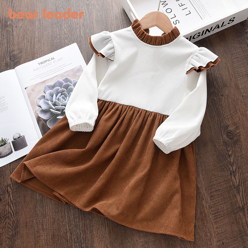Đầm công chúa BEAR LEADER thiết kế nhún bèo thời trang mùa hè dành cho bé gái 2-6 tuổi