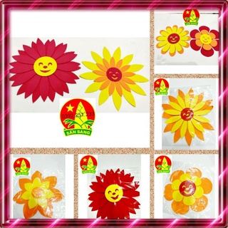 Hoa mặt trời bằng xốp dán tường trang trí mầm non