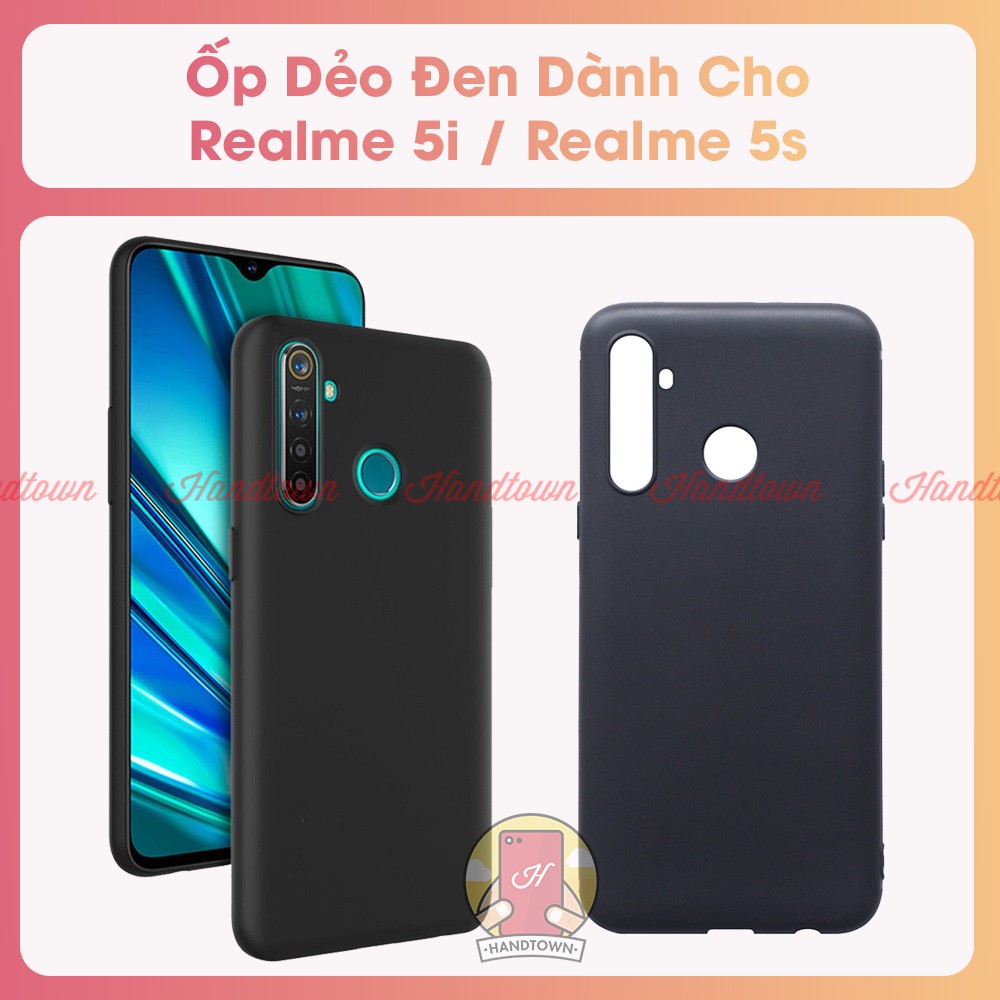 Ốp Lưng Realme 5i / Realme 5s Silicone Cao Cấp Dẻo Đen Nhám Chống Trầy