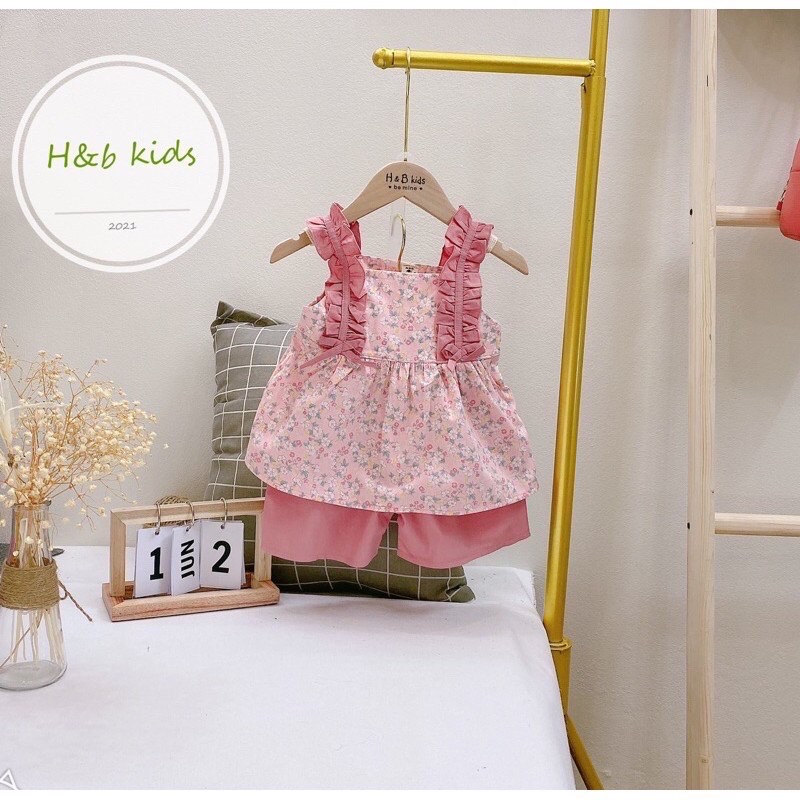 [Hàng mới về] Set váy hoa nhí 2 dây cho bé gái 8-20kg