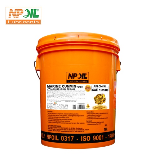 Dầu động cơ xe tải, tàu – MARINE CUMMIN 10W40/20W50 - xô 18L