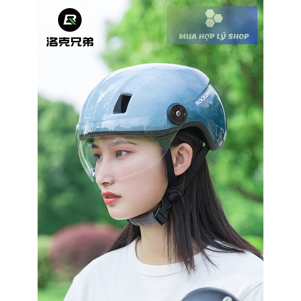 Mũ Nón Bảo Hiểm ROCKBROS Có Kính Chống Nắng Đi Xe Máy Xe Đạp Điện, An Toàn Nhẹ Nhàng Và Thoáng Khí