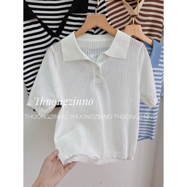 [Ảnh thật/Video] Áo phông Dingg croptop có cổ Montogi chất đẹp phong cách hàn Quốc