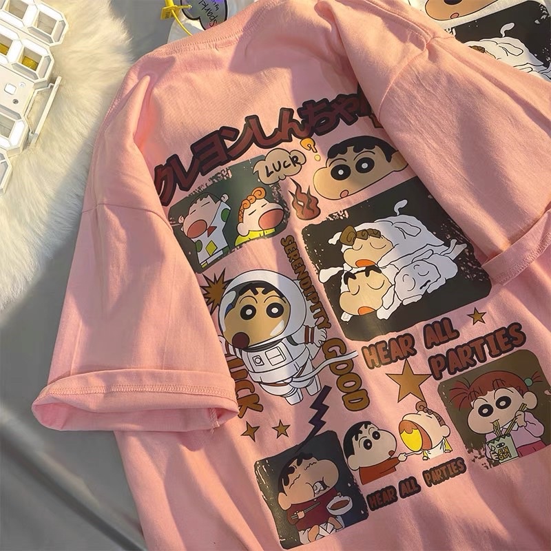 Áo thun cotton tay lỡ dáng rộng unisex - Sin đội vương miện