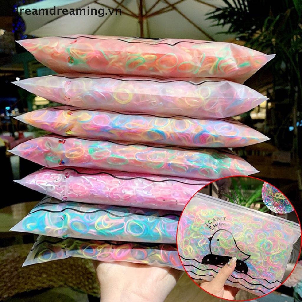 Set 1000 Dây Cột Tóc Co Giãn Nhiều Màu Sắc