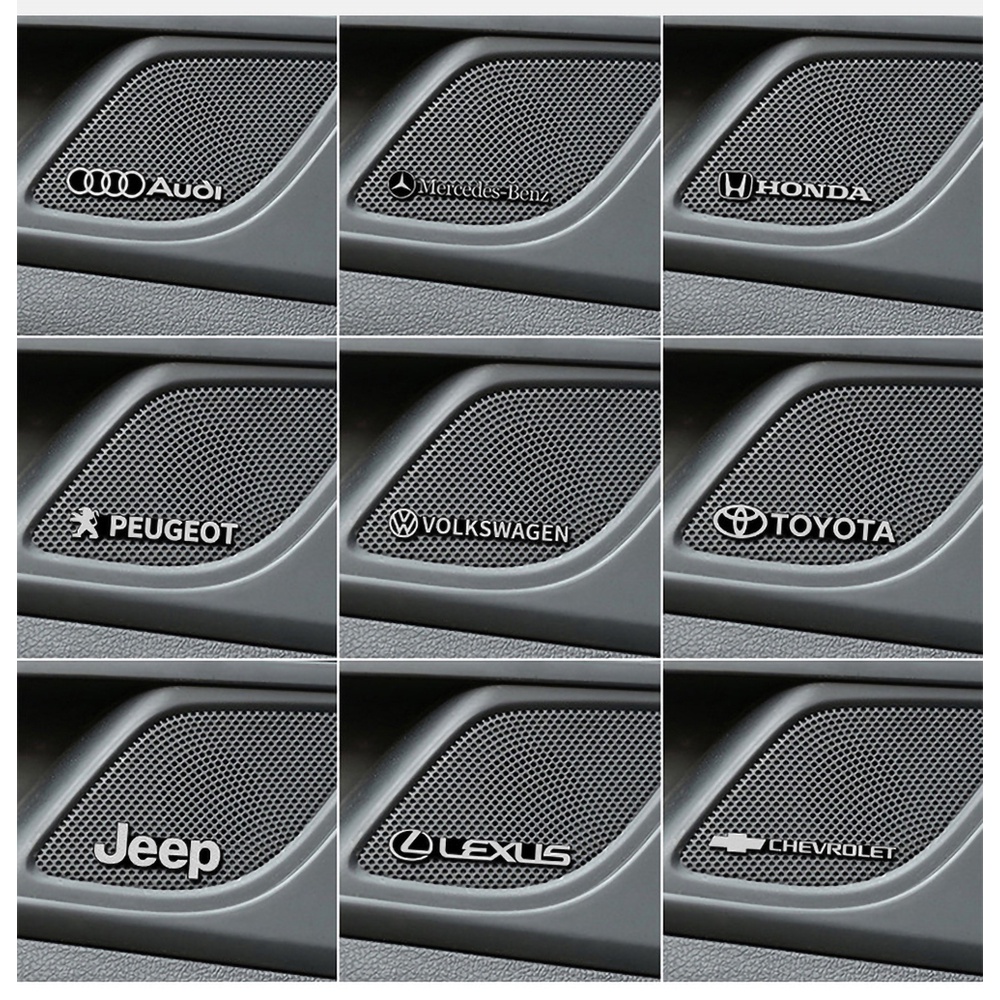Xe hơi 3D Kim loại nhôm Nhãn dán trang trí Âm thanh nội thất ô tô đề can Huy hiệu Hình dán đã sửa đổi