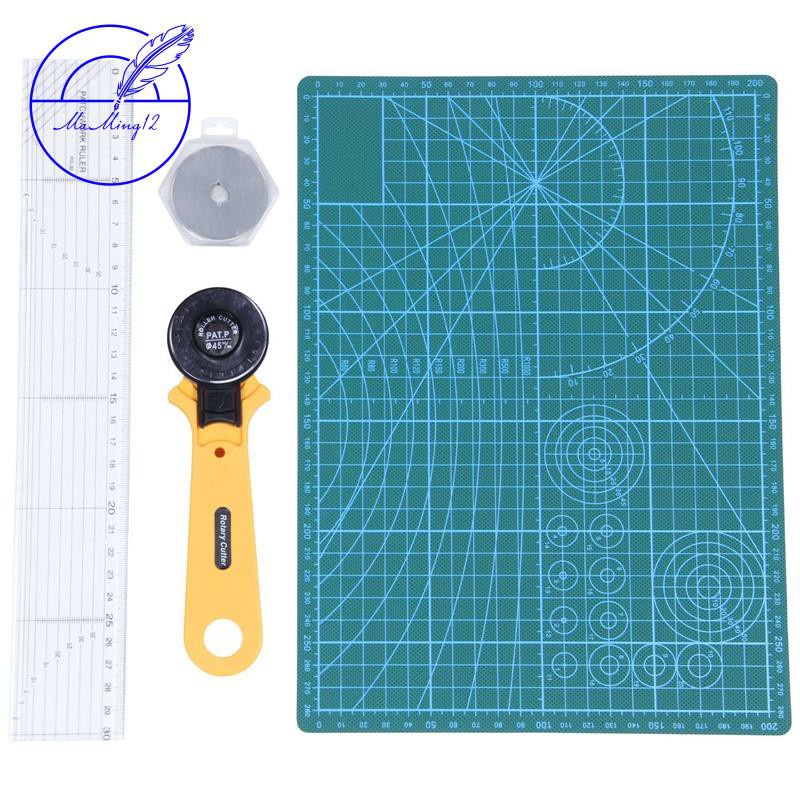 A4 Grid Double Sided Plate Cutting Mat Pad Cardboard Cutting Tool Kit Acrylic Transparent Ruler Cloth Cutter Blades Sewing Tools