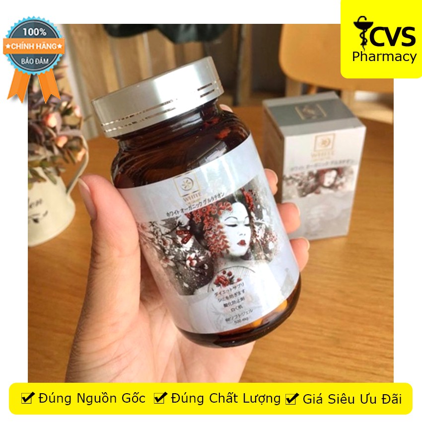 White Organic Glutathione – Viên uống trắng da, mờ vết nám, tàn nhang (Hộp 60 viên)