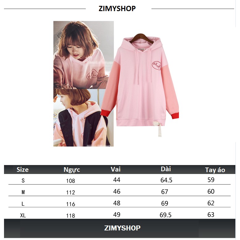 ÁO HOODIE HỒNG NỮ GIỐNG CÔ GÁI CỬ TẠ BONG SON