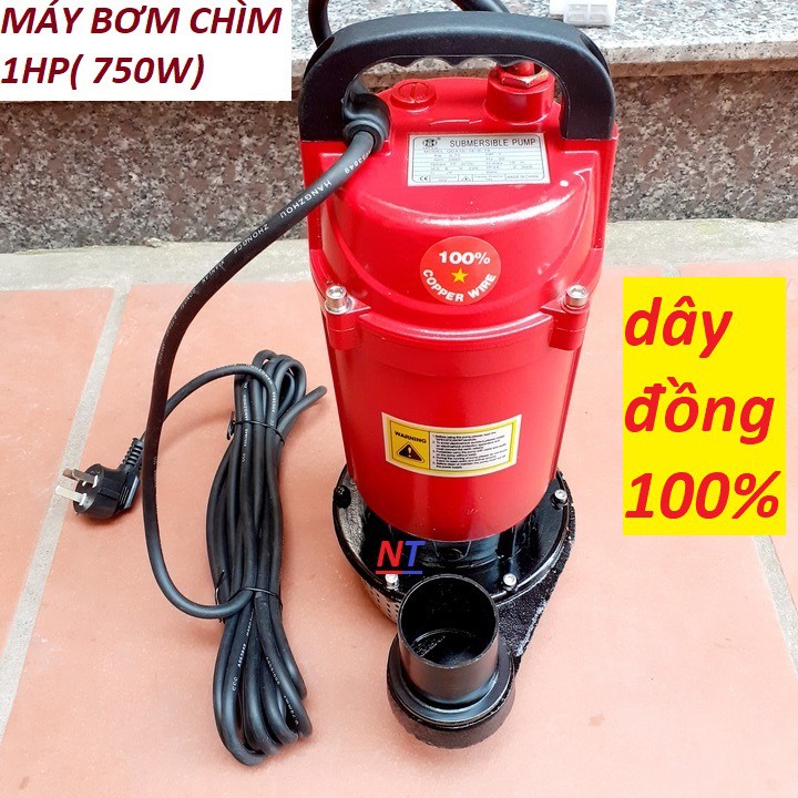 Máy bơm nước chìm,máy bơm nước 100% dây đồng  750W  (1 ngựa)