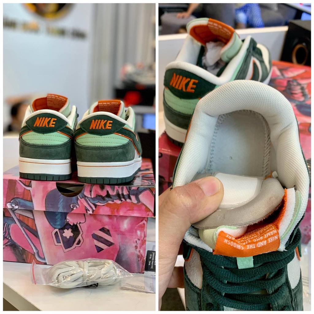 Giày thể thao sneaker SB dunk low da lộn xanh mới nhất