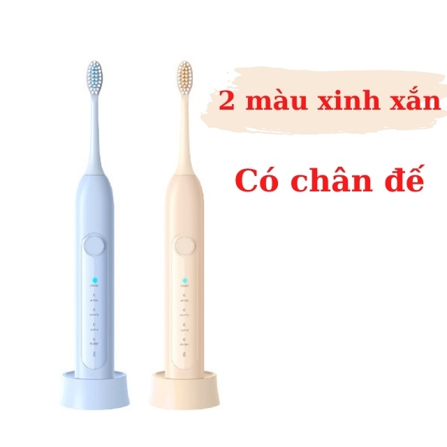 Bàn Chải Điện Đánh Răng Tự Động Rung Sonic Sợi Dupont Đánh Bay Mảng Bám Răng Trắng Sạch Mẫu X12