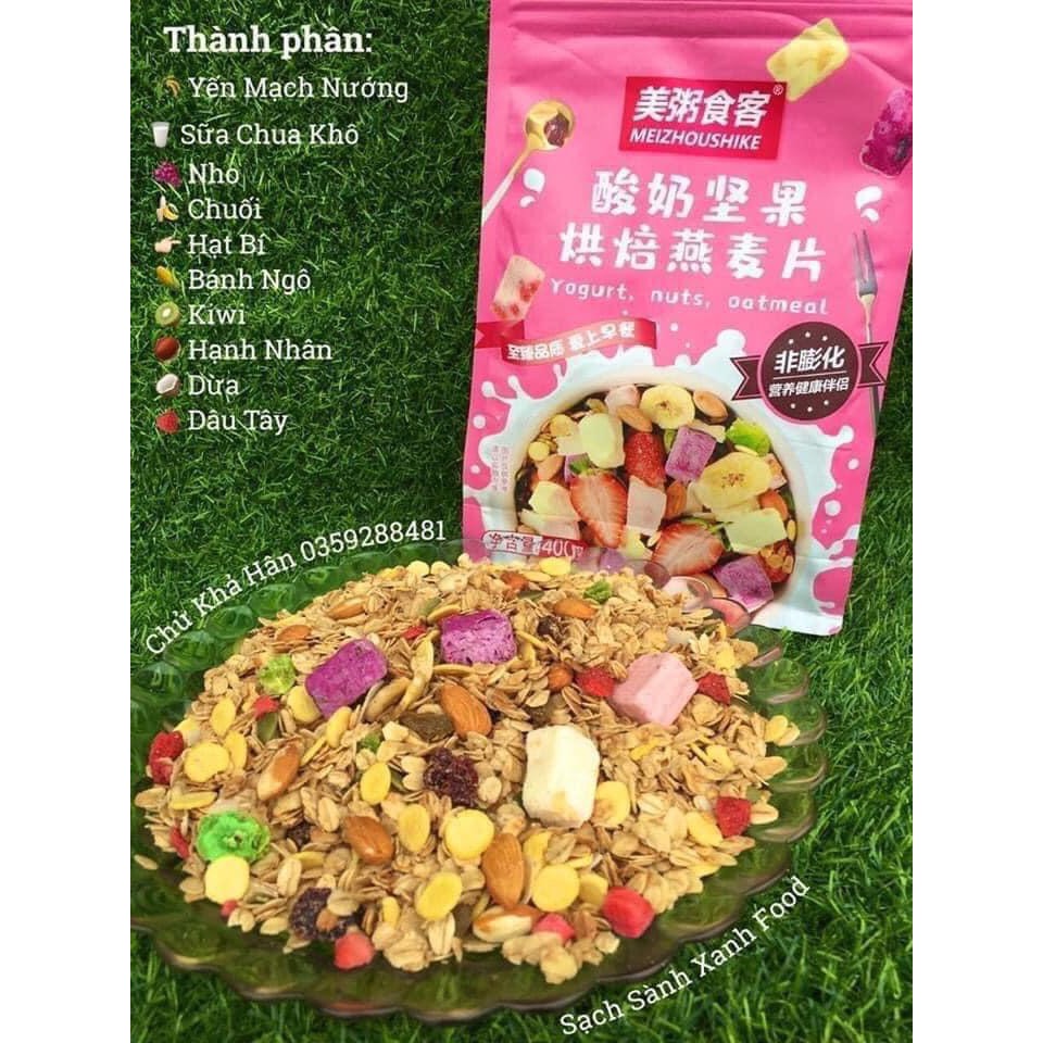 [XẢ KHO] Ngũ Cốc Sấy Giòn Mix Hoa Quả - Rau Củ Siêu Ngon - Gói 400gr